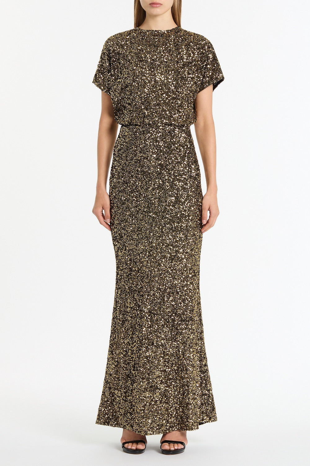 Carla Zampatti Crushed Sequin Column Skirt (Bronze)