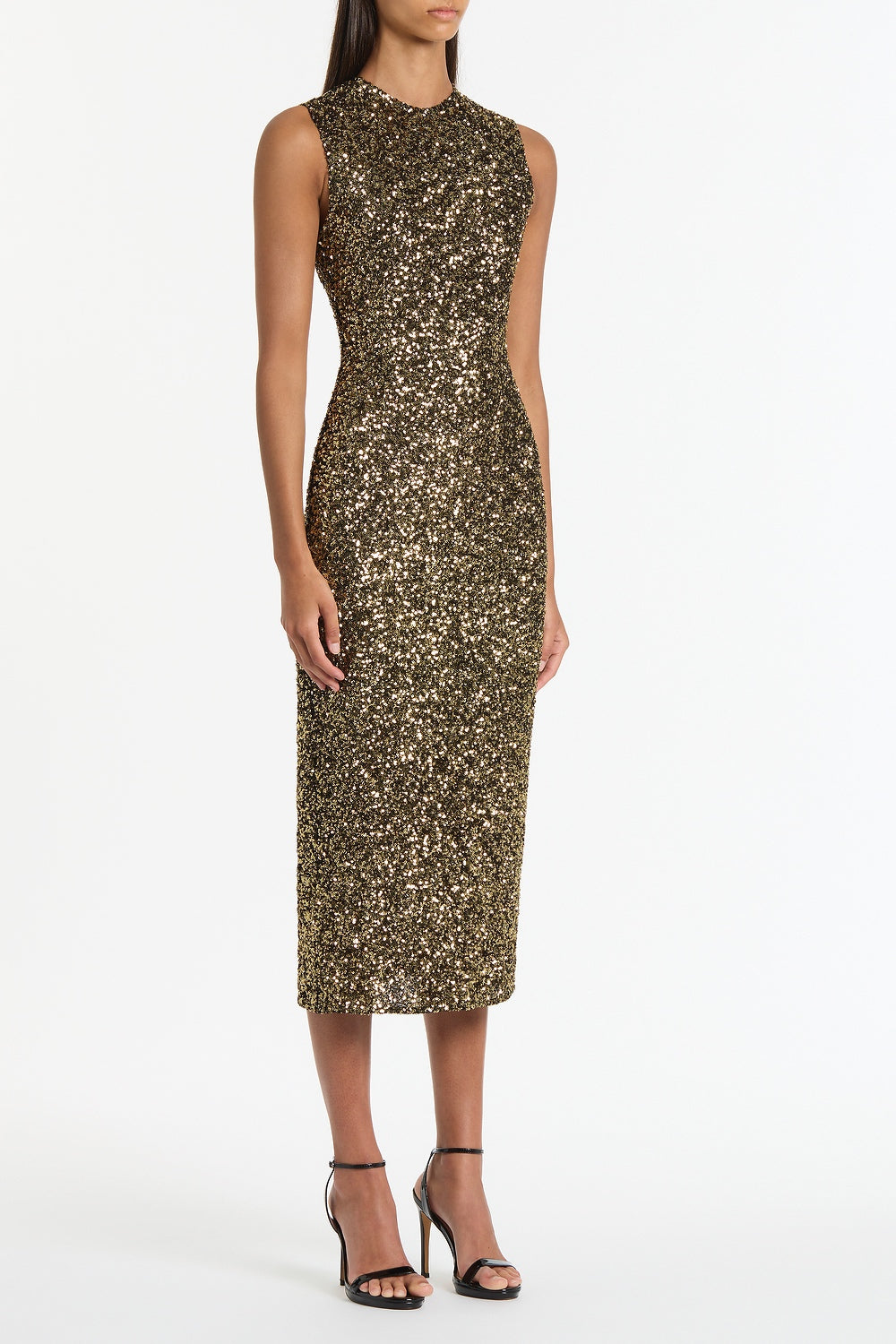 Carla Zampatti Crushed Sequin Dress (Bronze)