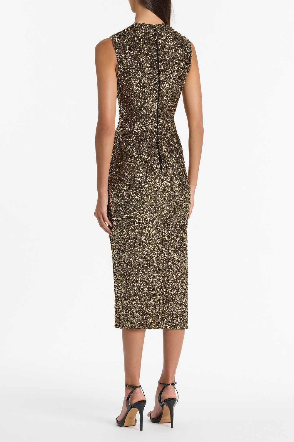 Carla Zampatti Crushed Sequin Dress (Bronze)