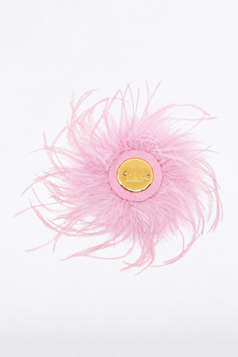 Carla Zampatti Floss Feather Brooch (Pink)