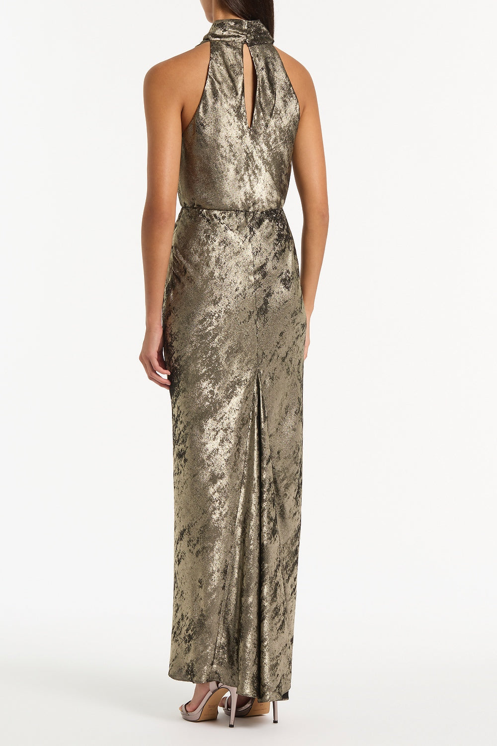 Carla Zampatti Burnished Metallic Halter Top (Bronze)