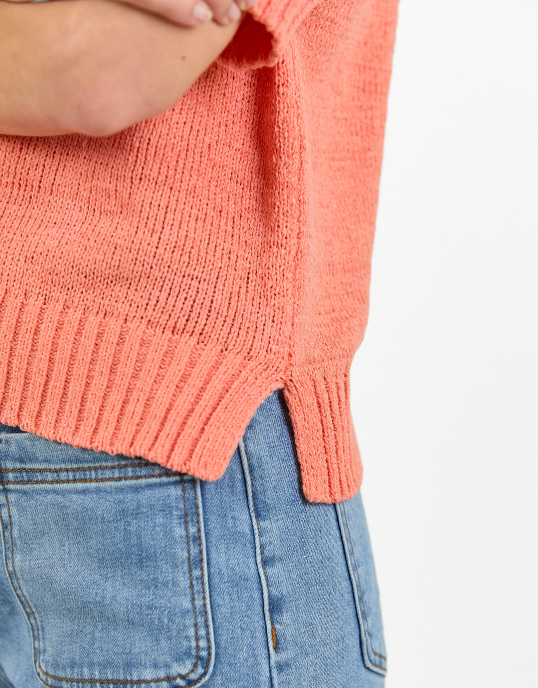 By Rosa Loveable Tape Yarn Knit Tee (Melon)