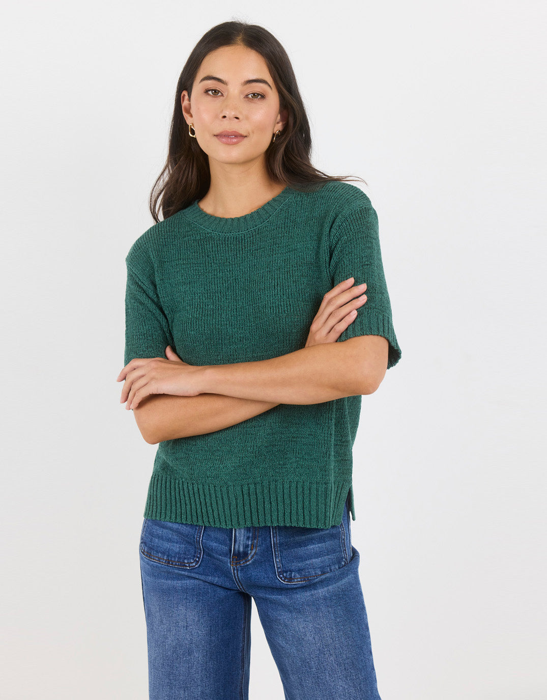 By Rosa Loveable Tape Yarn Knit Tee (Petrol)