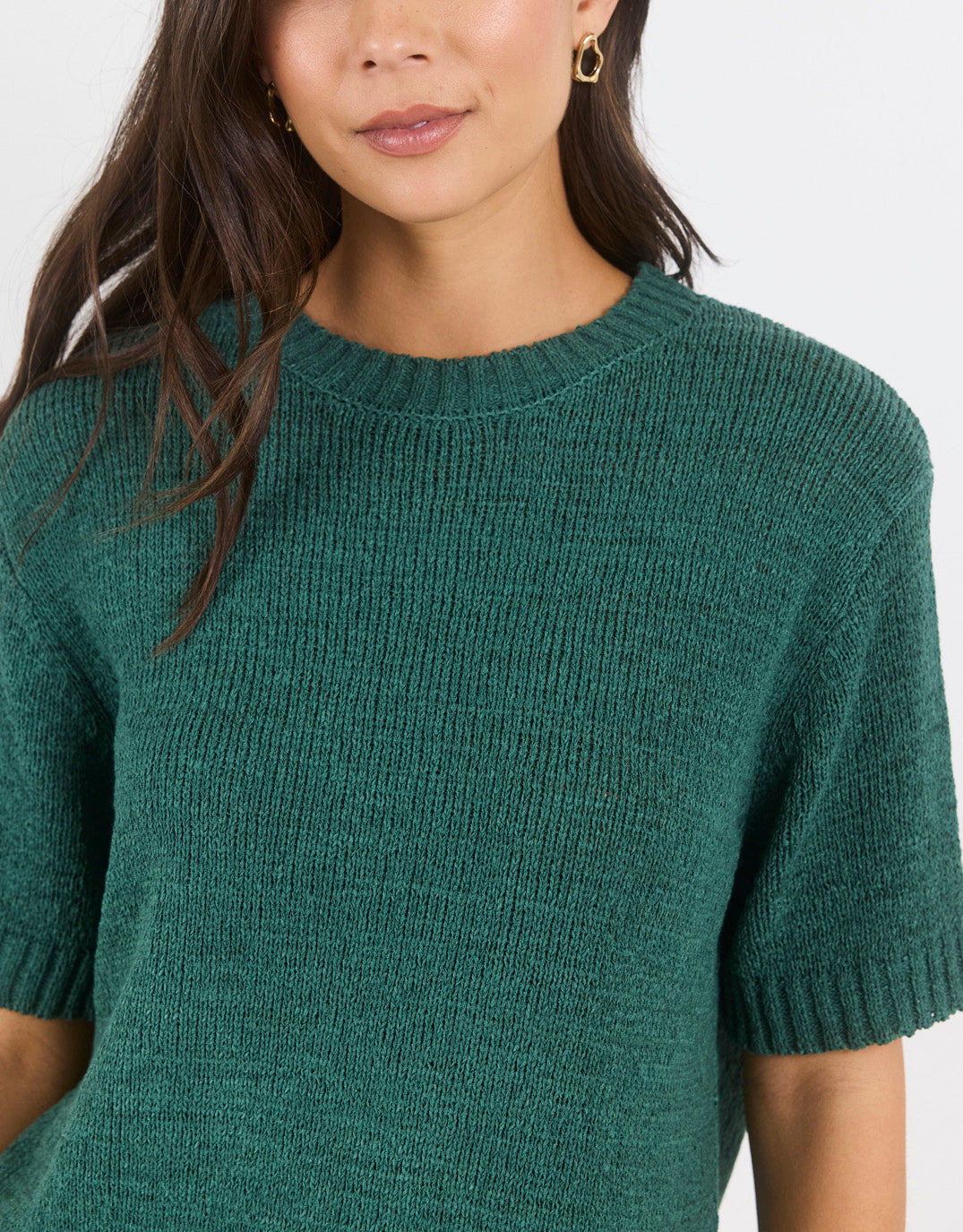 By Rosa Loveable Tape Yarn Knit Tee (Petrol)