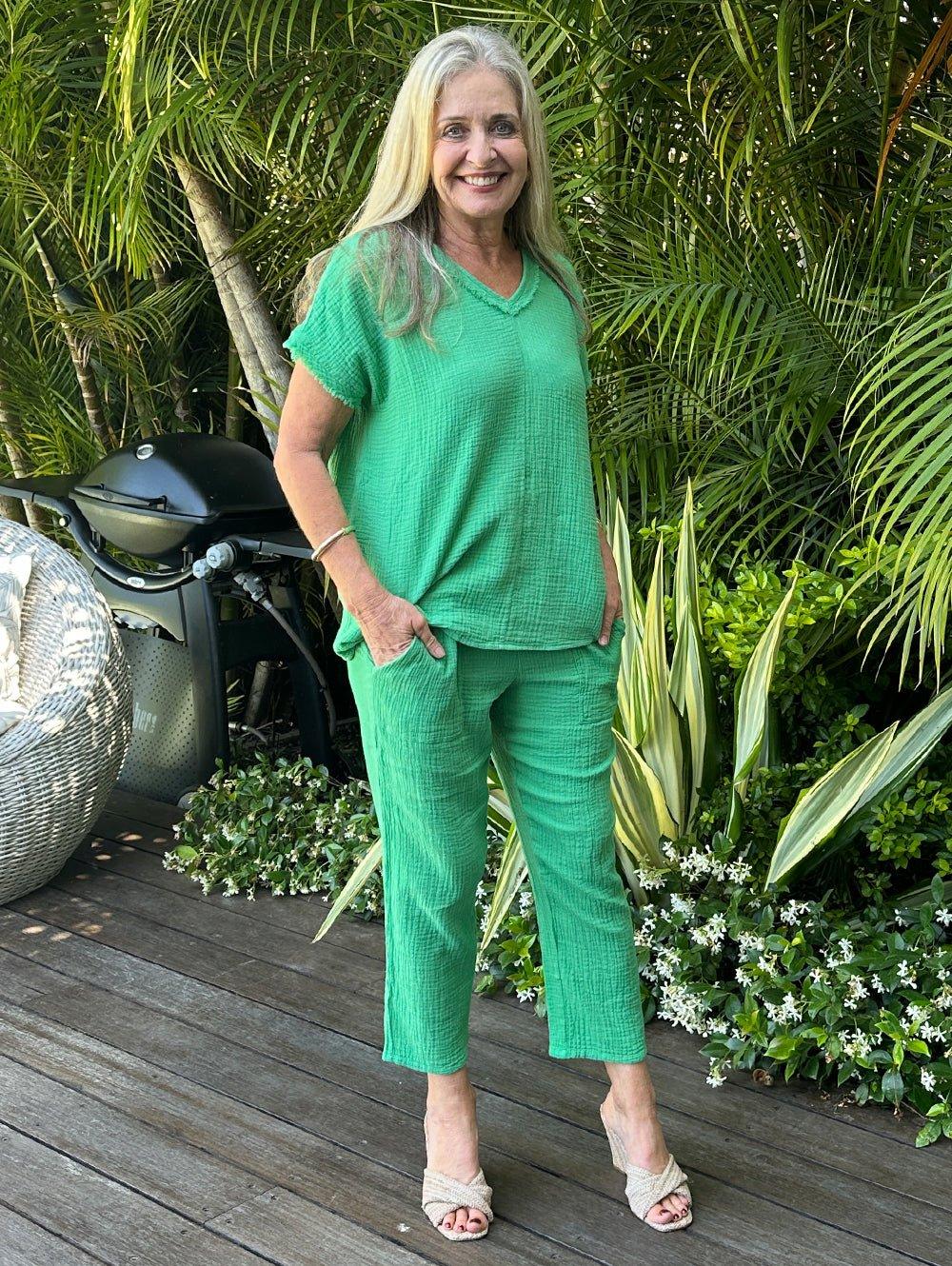Threadz Byron Cotton 7/8 Pant (Emerald)