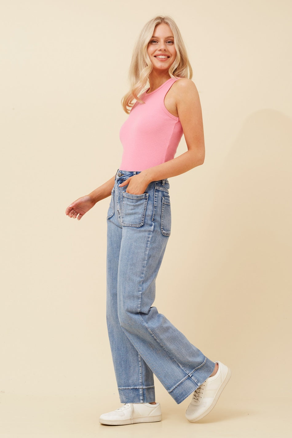 FERRAN WIDE LEG PANTS (Denim)
