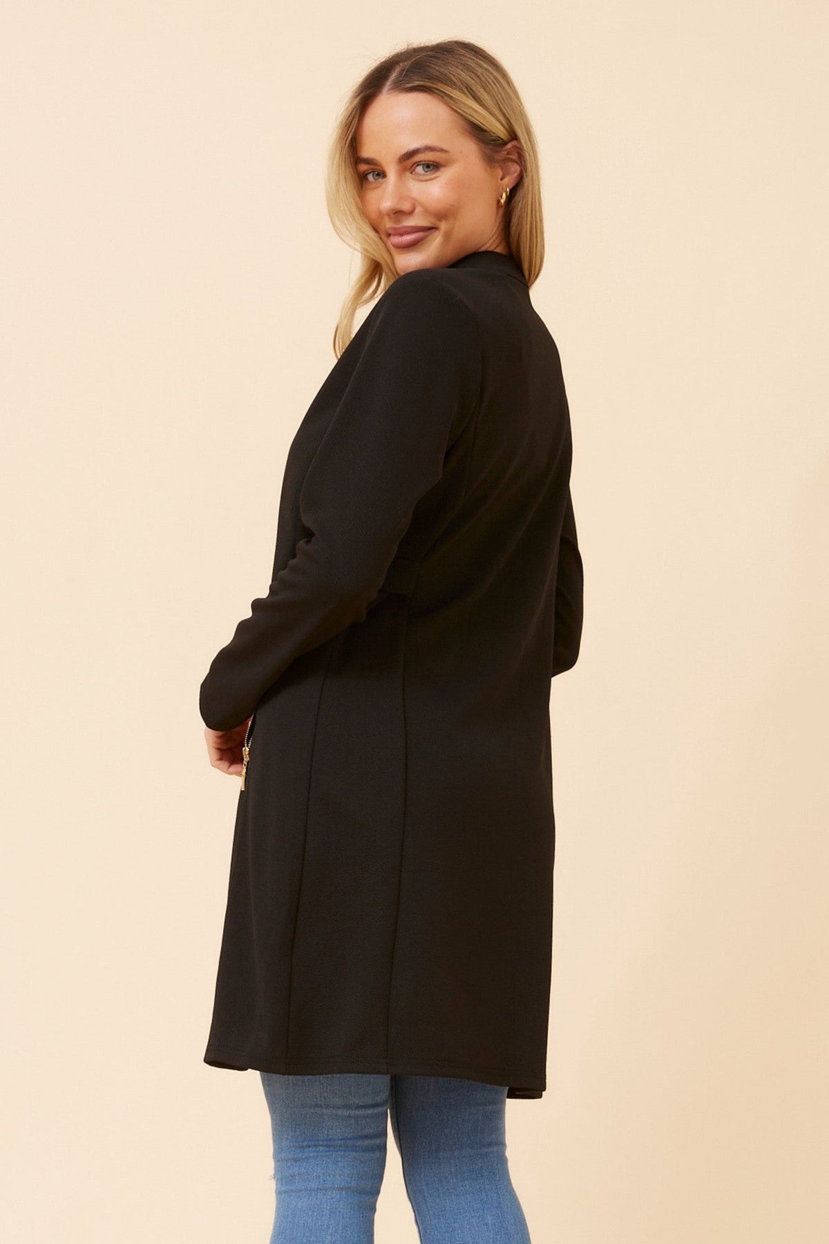 Caroline Morgan Australia LACEY SOLID CARDIGAN (Black)