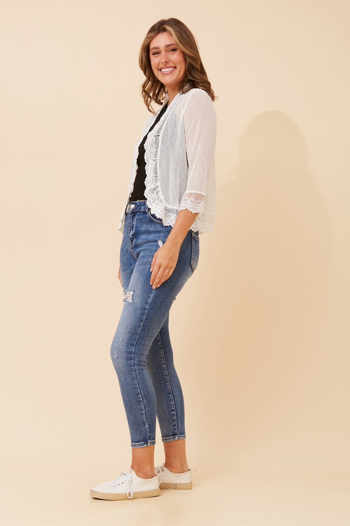 Caroline Morgan Australia FINS LACE CARDIGAN (Cream)