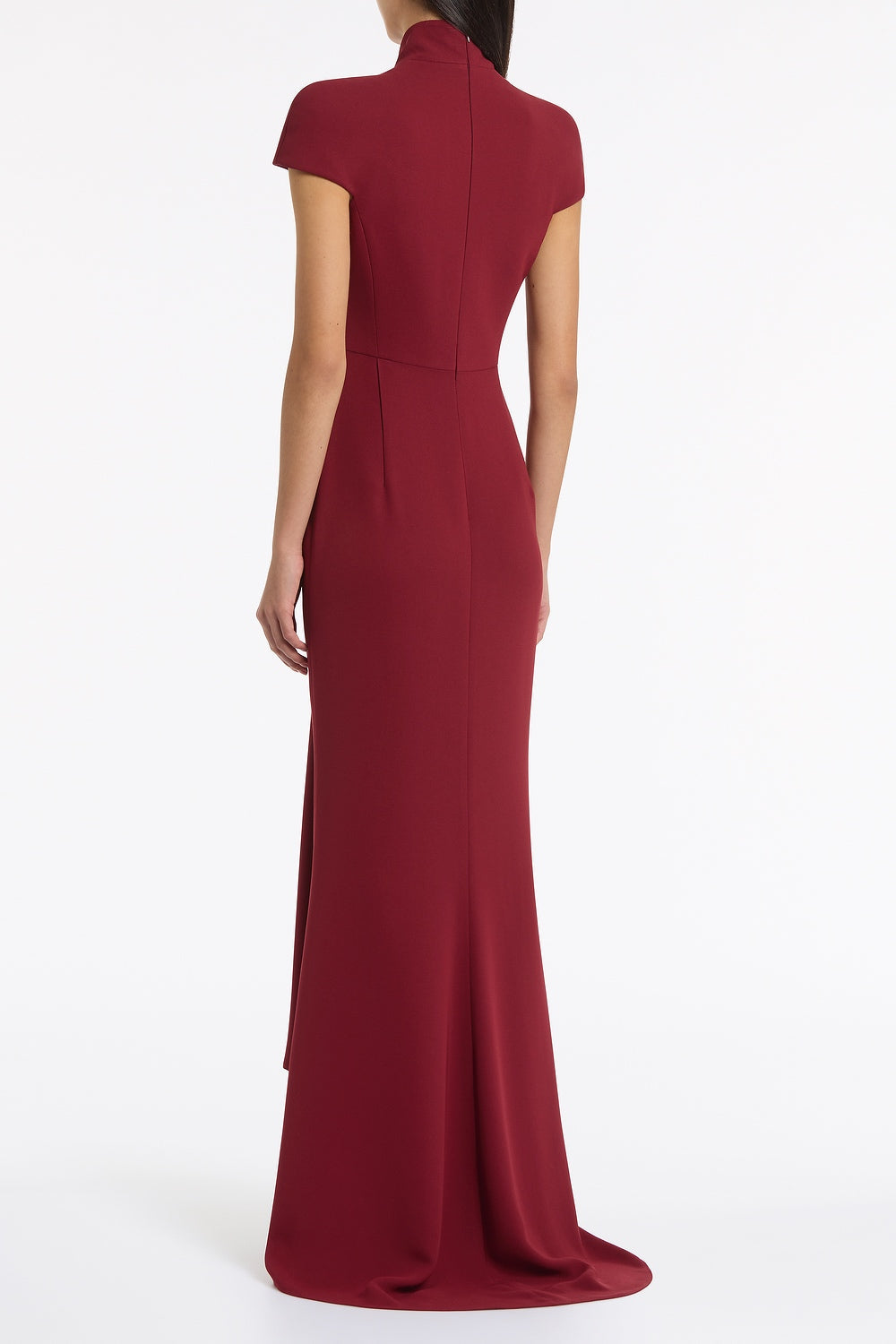 Carla Zampatti Cabernet Crepe Cap Sleeve Gown (Red)