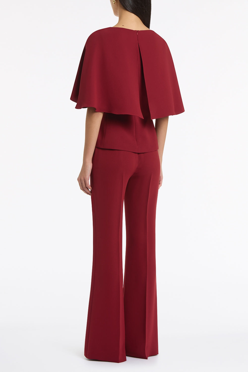Carla Zampatti Cabernet Crepe Cape Top (Red)