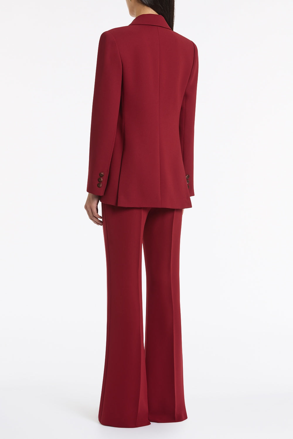Carla Zampatti Cabernet Crepe Double Breasted Blazer (Red)