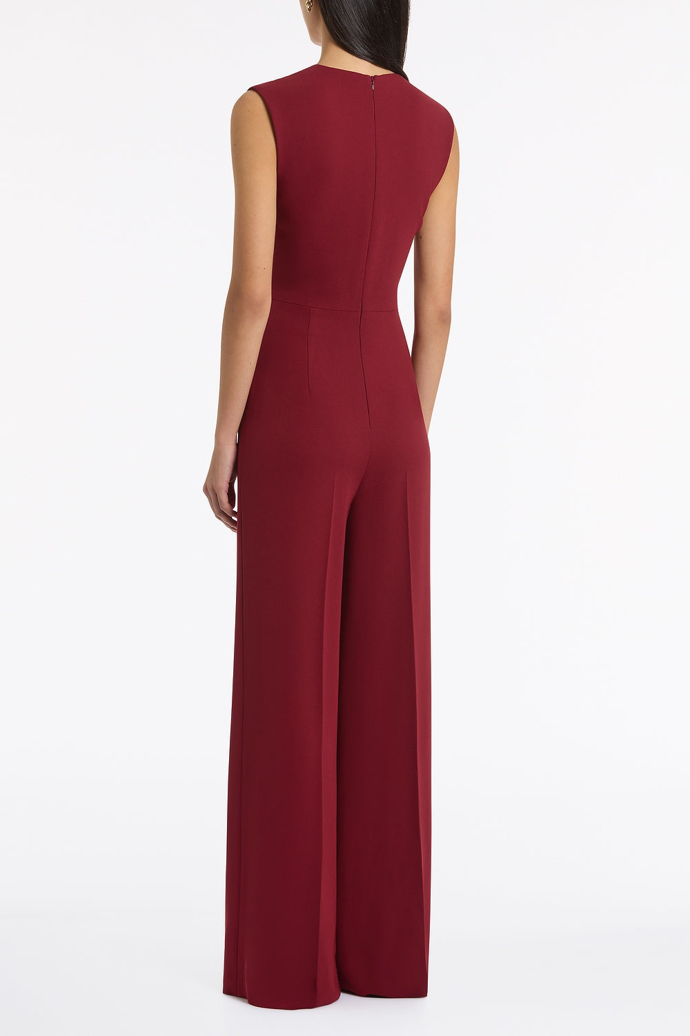 Carla Zampatti Cabernet Crepe Tie Front Jumpsuit (Red)