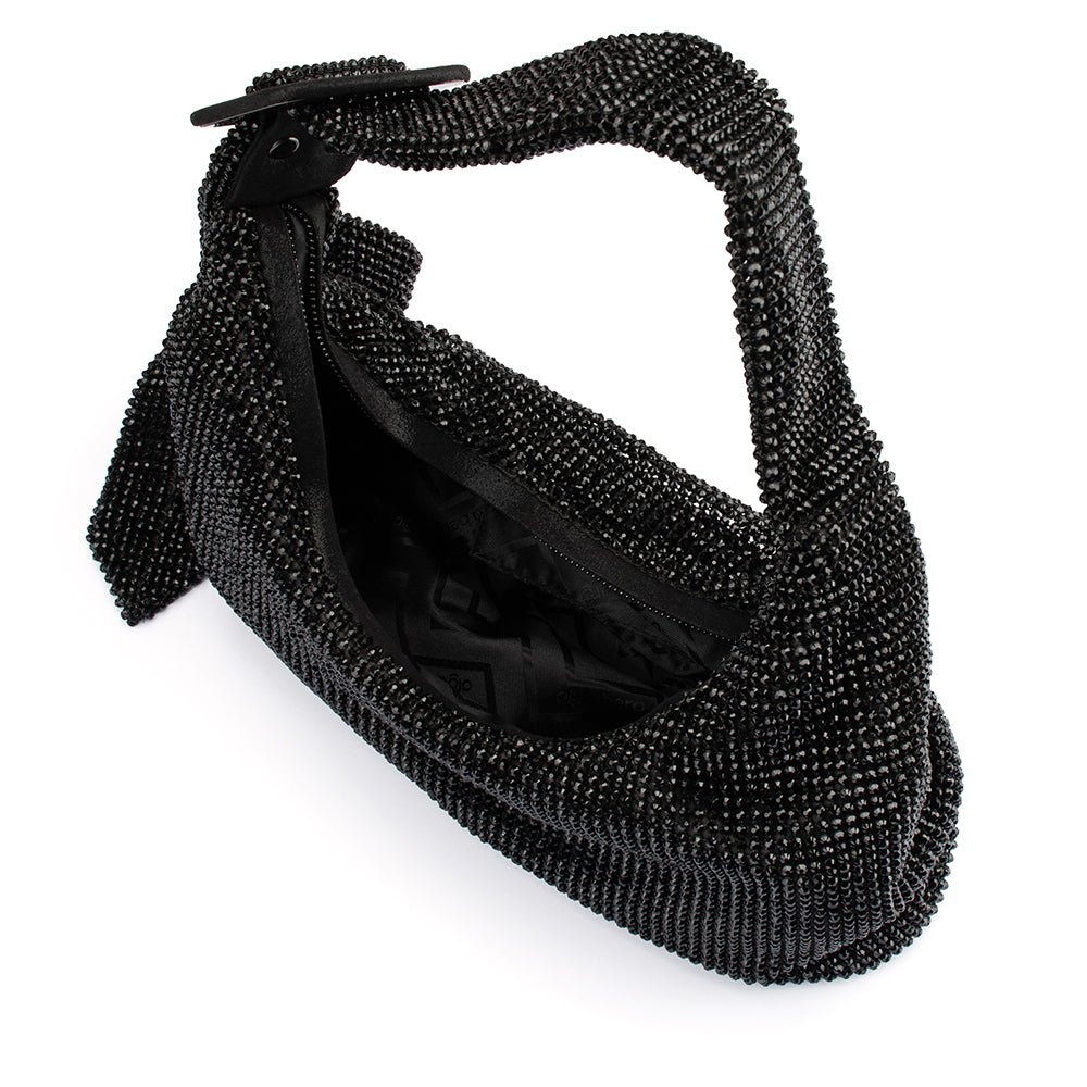 Olga Berg CALYPSO Crystal Mesh Bag (Black)