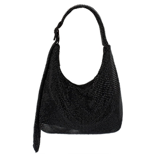 Olga Berg CALYPSO Crystal Mesh Bag (Black)