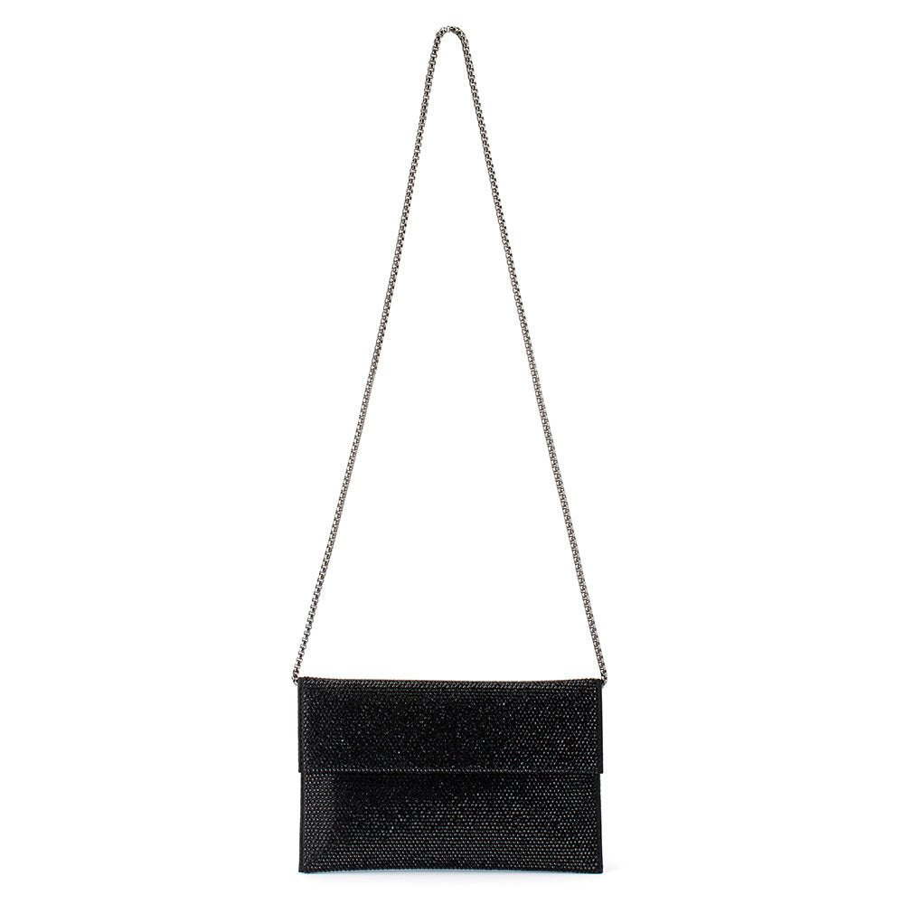 Olga Berg CARA Crystal Envelope Clutch (Black)