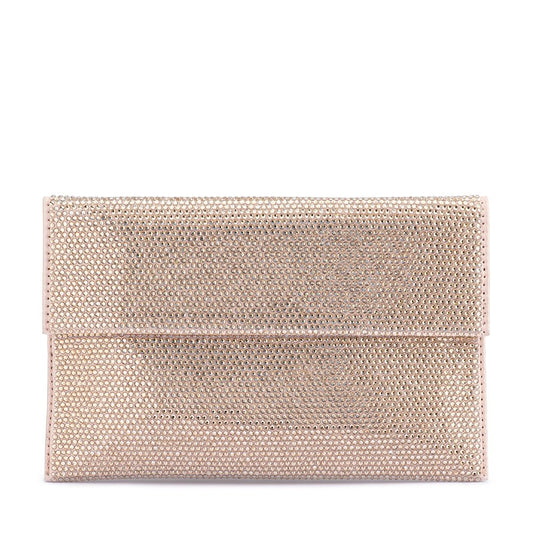 Olga Berg CARA Crystal Envlope Clutch (Champagne)