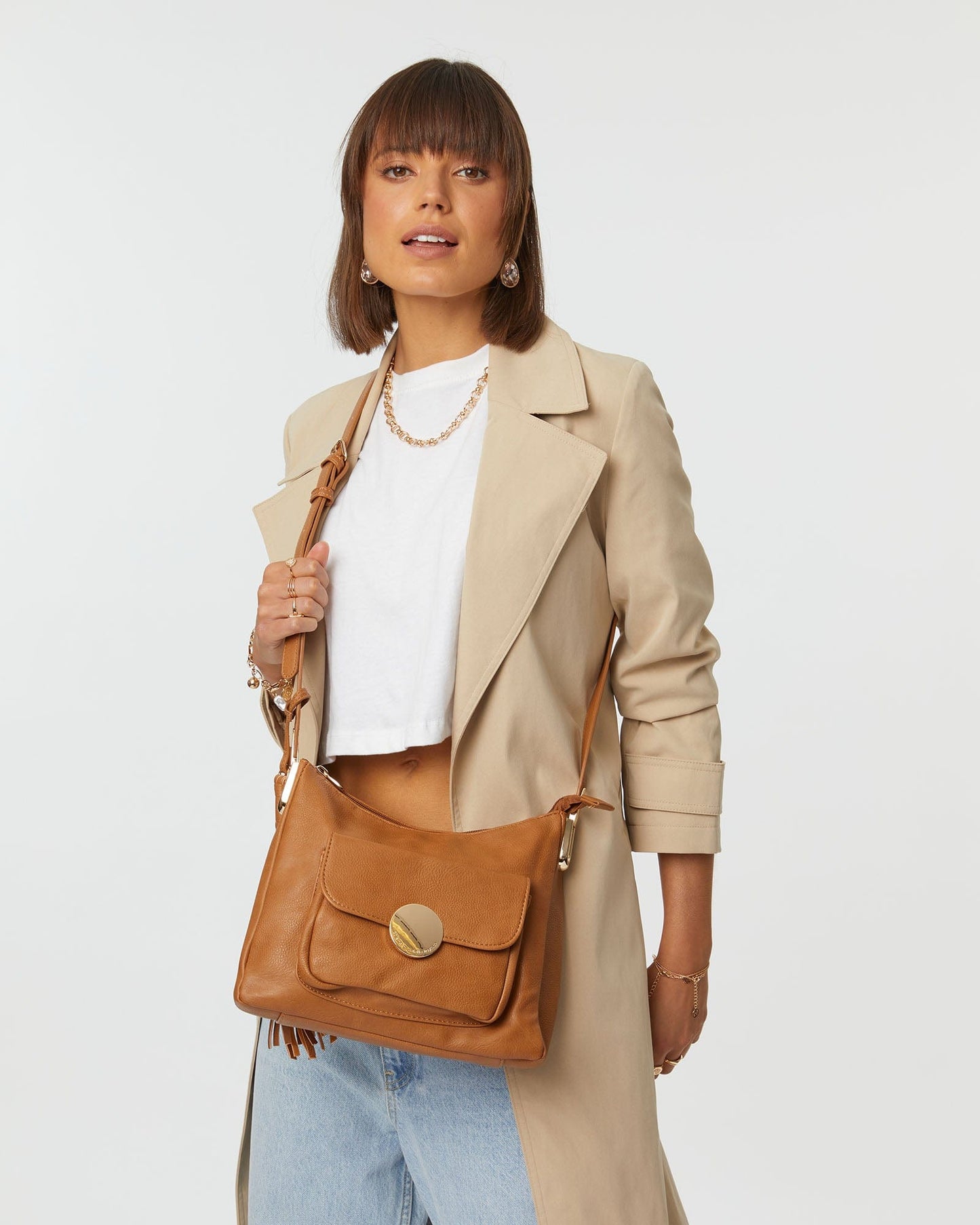 Image of Bags. Productname: Colette Caramel Hadley Crossbody Bag in Caramel colour by brand - Colette