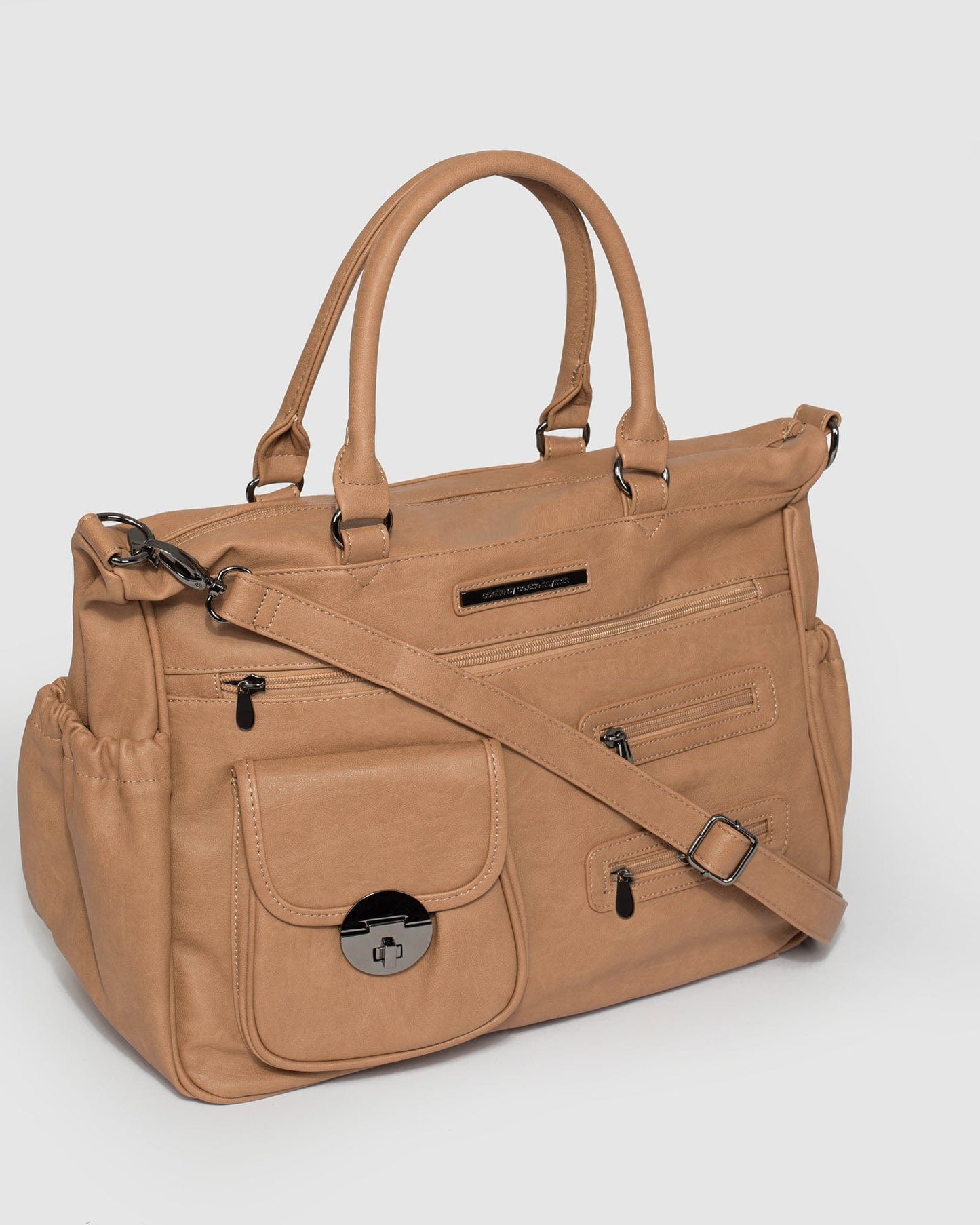 Colette by Colette Hayman And Gunmetal Baby Bag (Caramel)