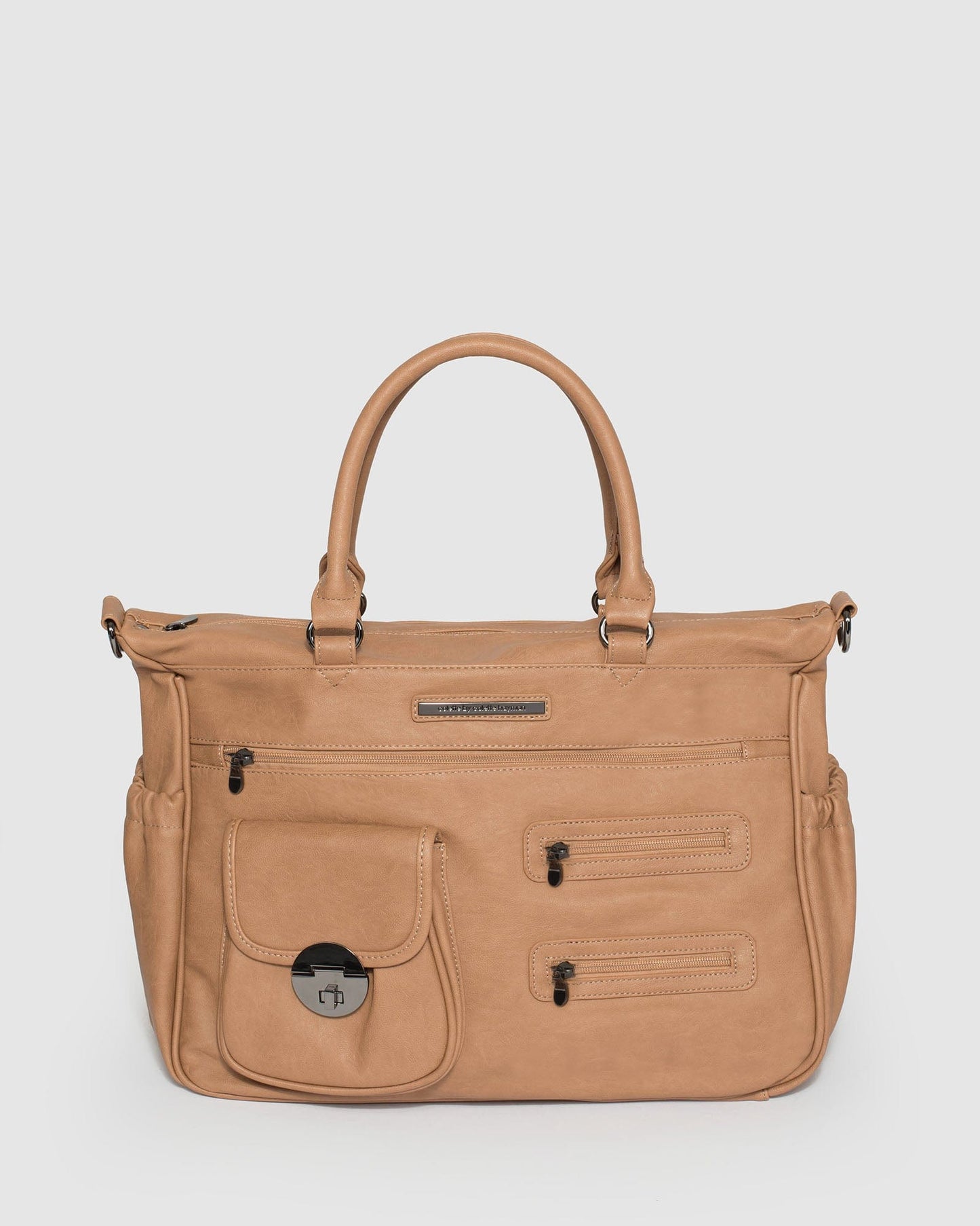 Colette by Colette Hayman And Gunmetal Baby Bag (Caramel)