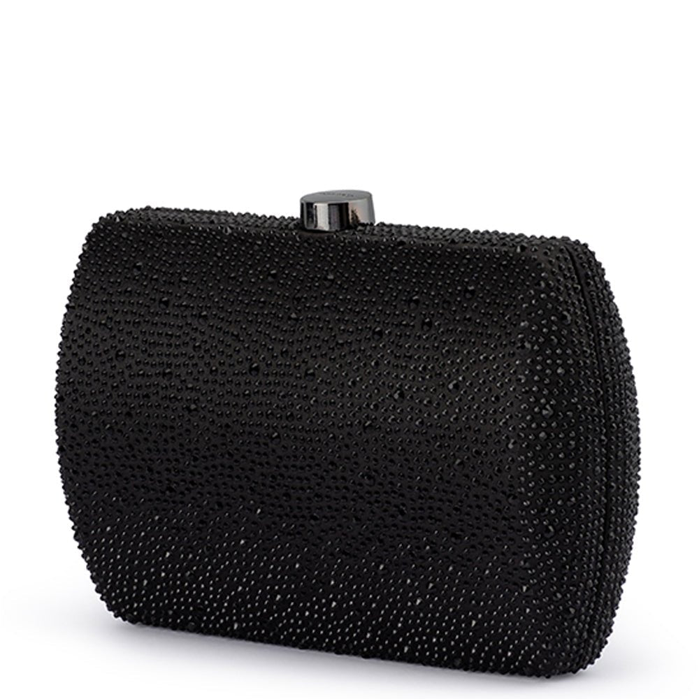Olga Berg CAROLINA Crystal Clutch (Black)