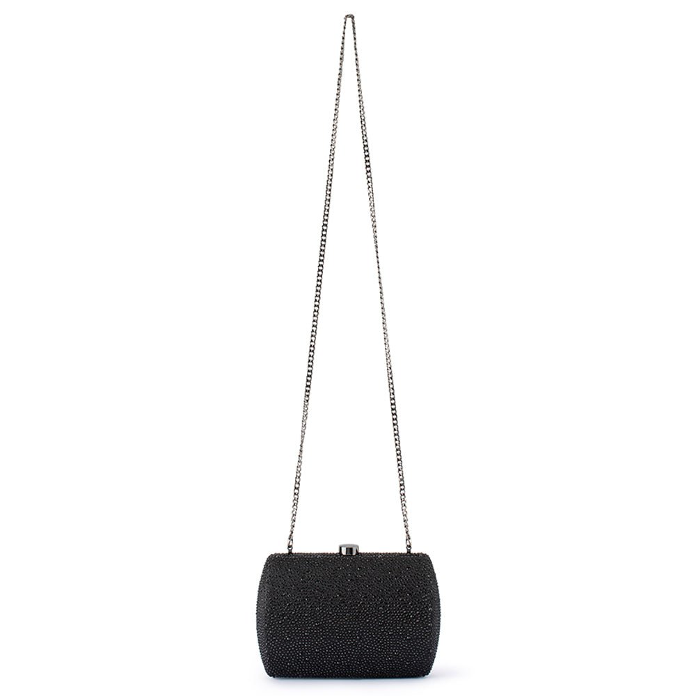 Olga Berg CAROLINA Crystal Clutch (Black)