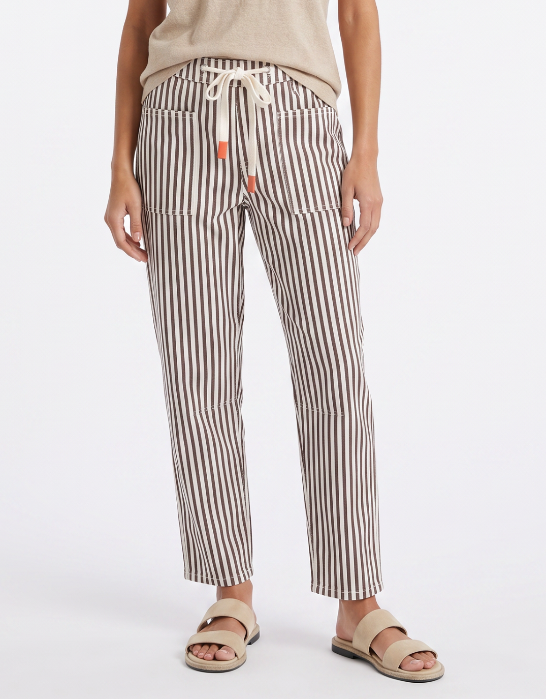 Image of Jeans. Product name - Carter Barrel Jeans Chocolate Stripe in Chocolate Stripe colour by brand - Monaco