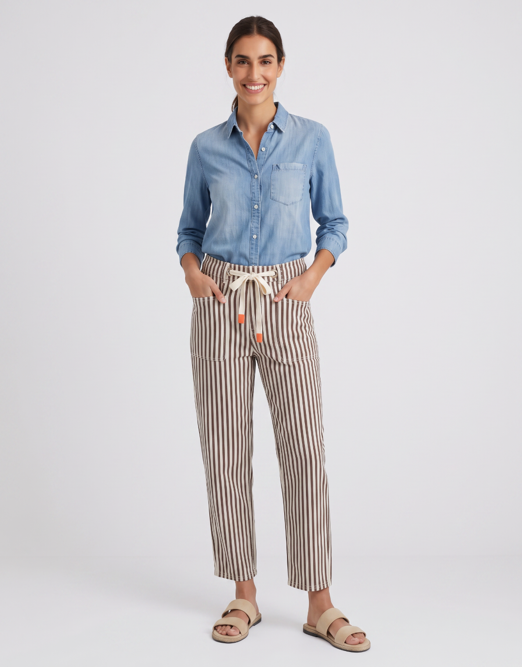 Monaco Carter Barrel Jeans (Chocolate Stripe)