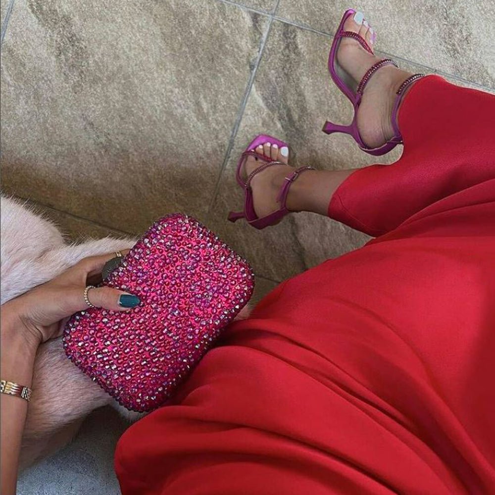 Olga Berg CASEY Hot Fix Clutch (Fuchsia)