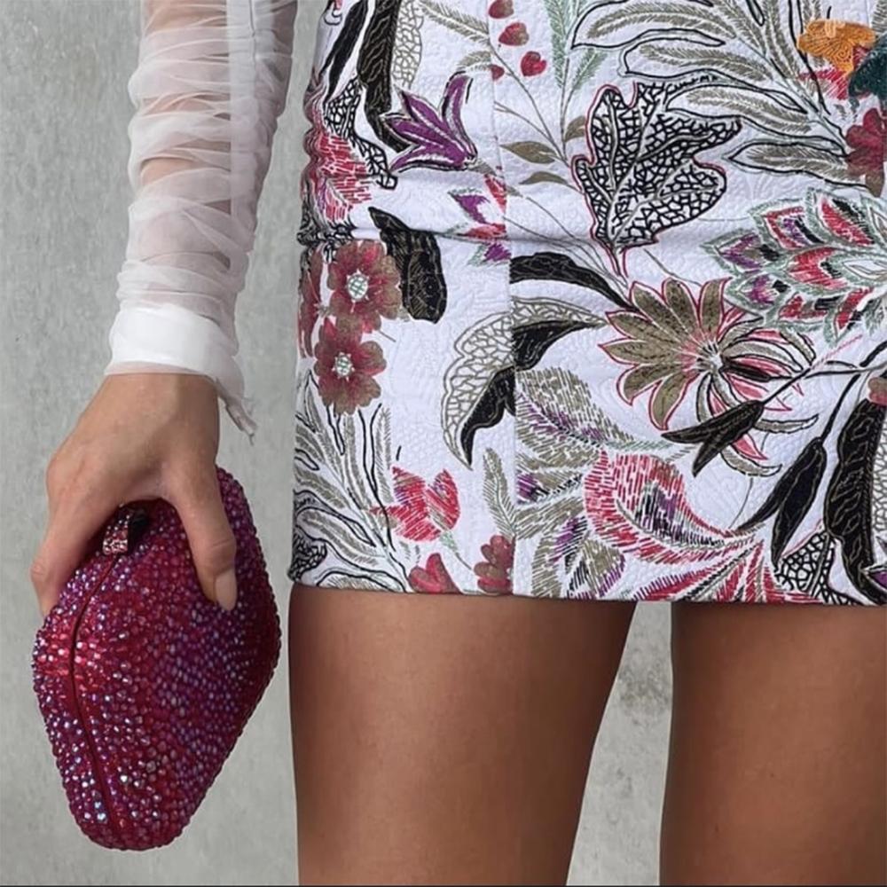 Olga Berg CASEY Hot Fix Clutch (Fuchsia)