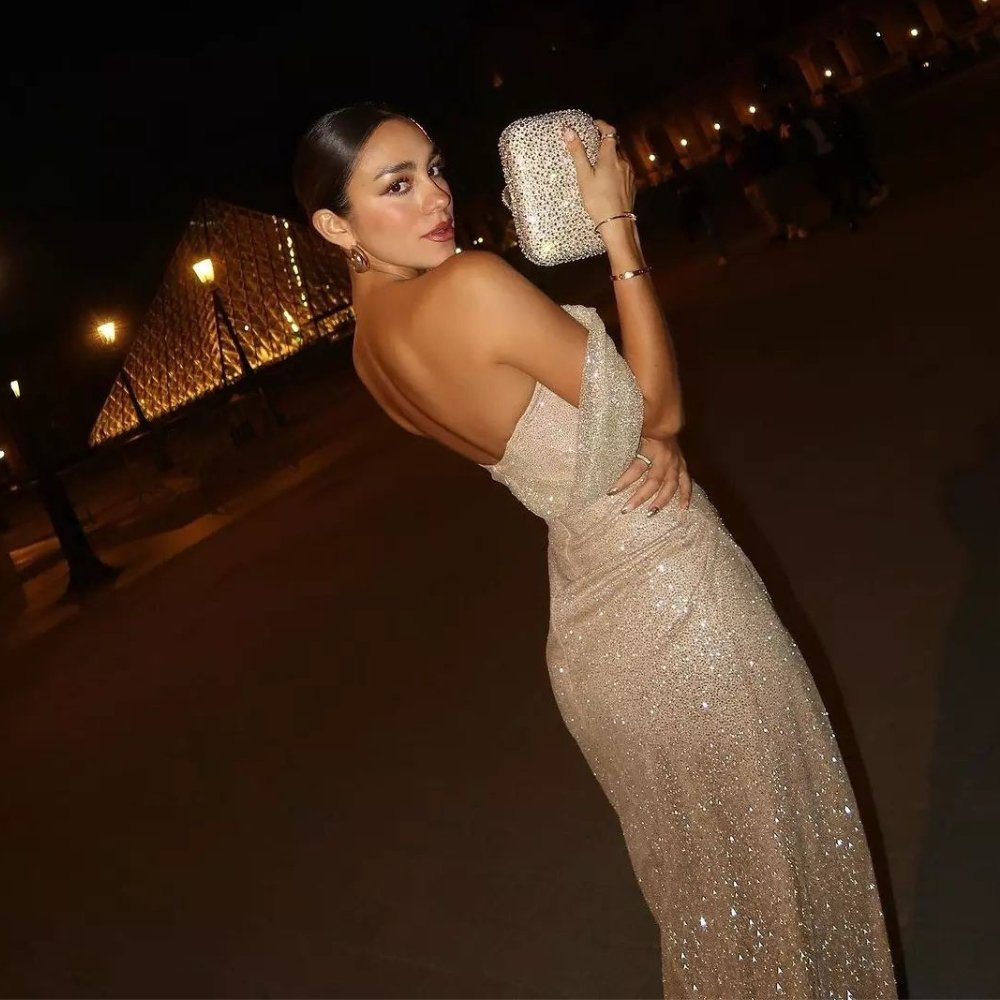 Image of Bags. Productname: CASEY Hot Fix Encrusted Clutch in colour by brand - Olga Berg
