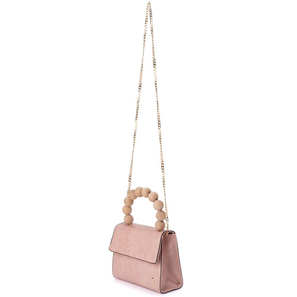 Olga Berg CAYLEE Wood Bead Handle Bag (Pink)