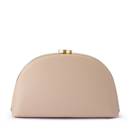 Olga Berg CELESTE Curved Clutch (Natural)
