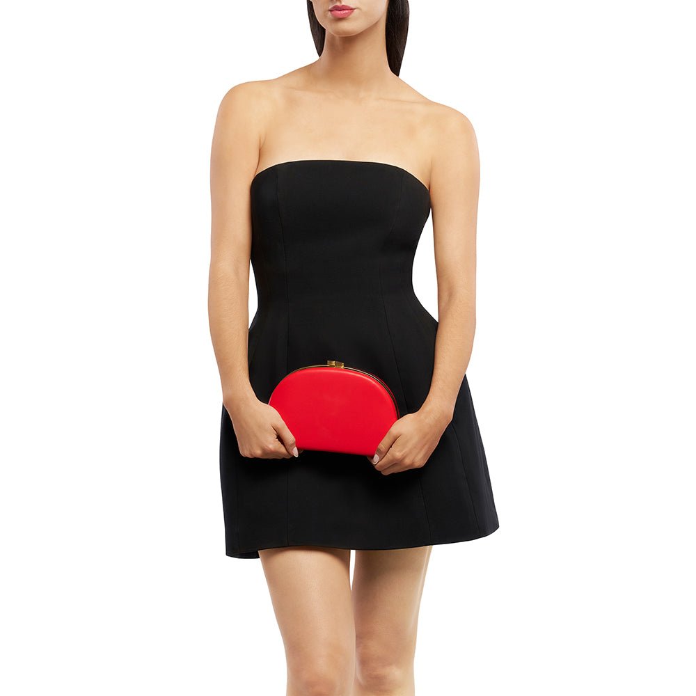 Olga Berg CELESTE Curved Clutch (Red)