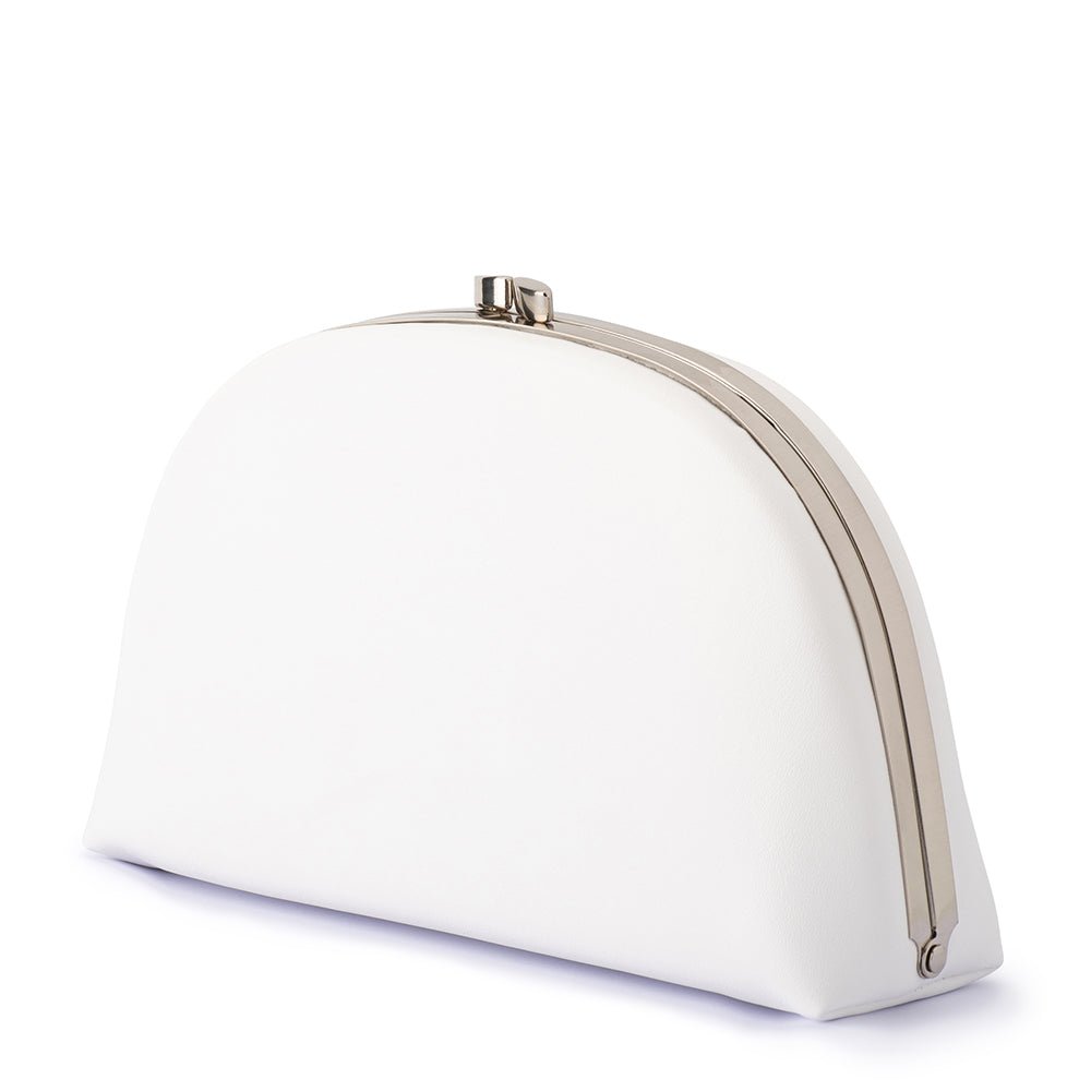 Olga Berg CELESTE Curved Clutch (White)
