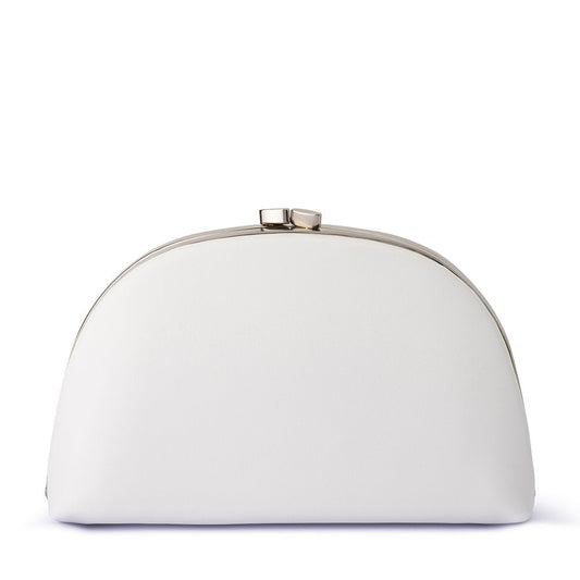 Olga Berg CELESTE Curved Clutch (White)
