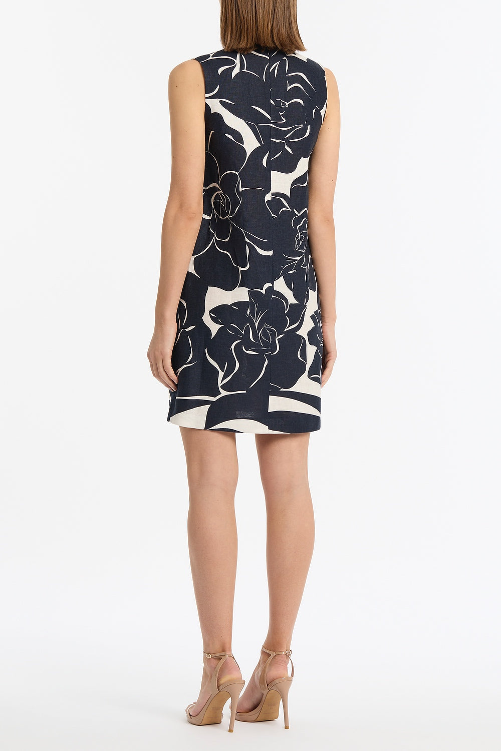 Carla Zampatti Celestial Petals Linen Shift Dress (Navy)