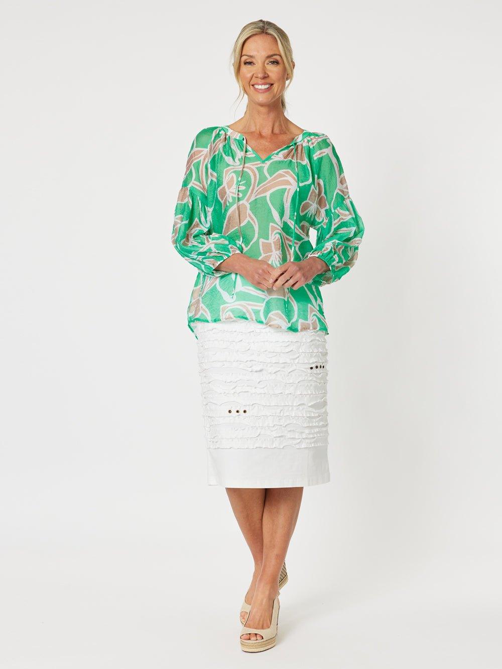 Gordon Smith Charlie Stitched Detail Skirt (White)