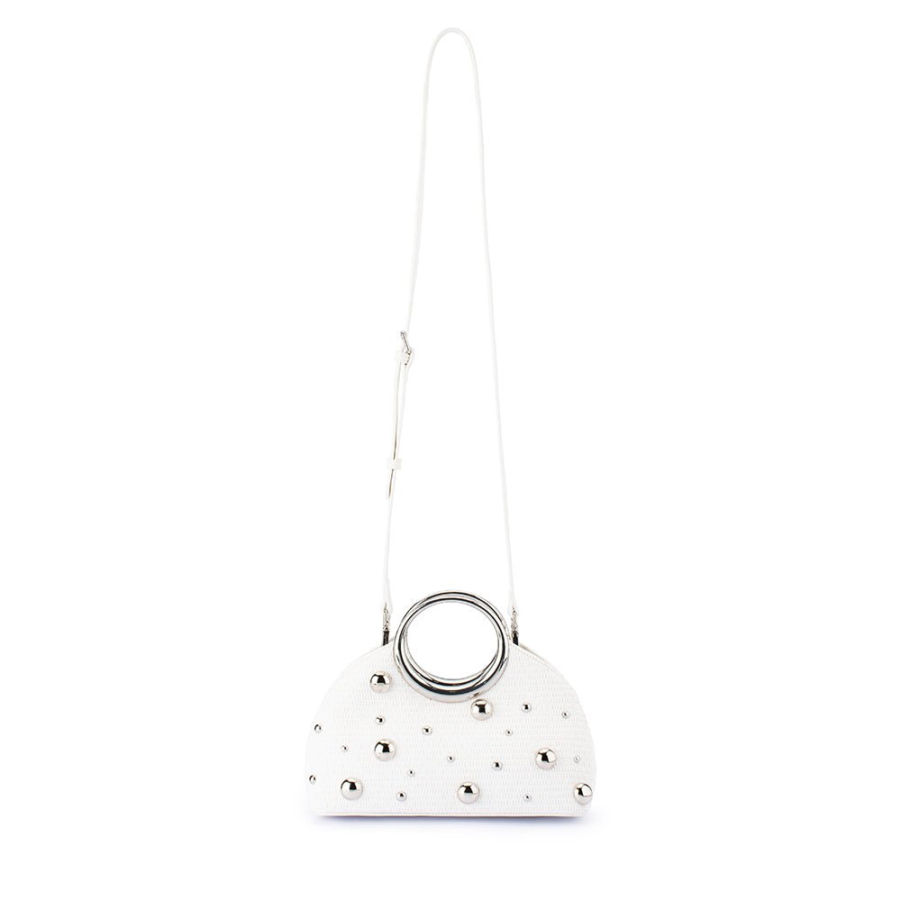 Olga Berg CHARLOTTE Woven Top Handle (White)