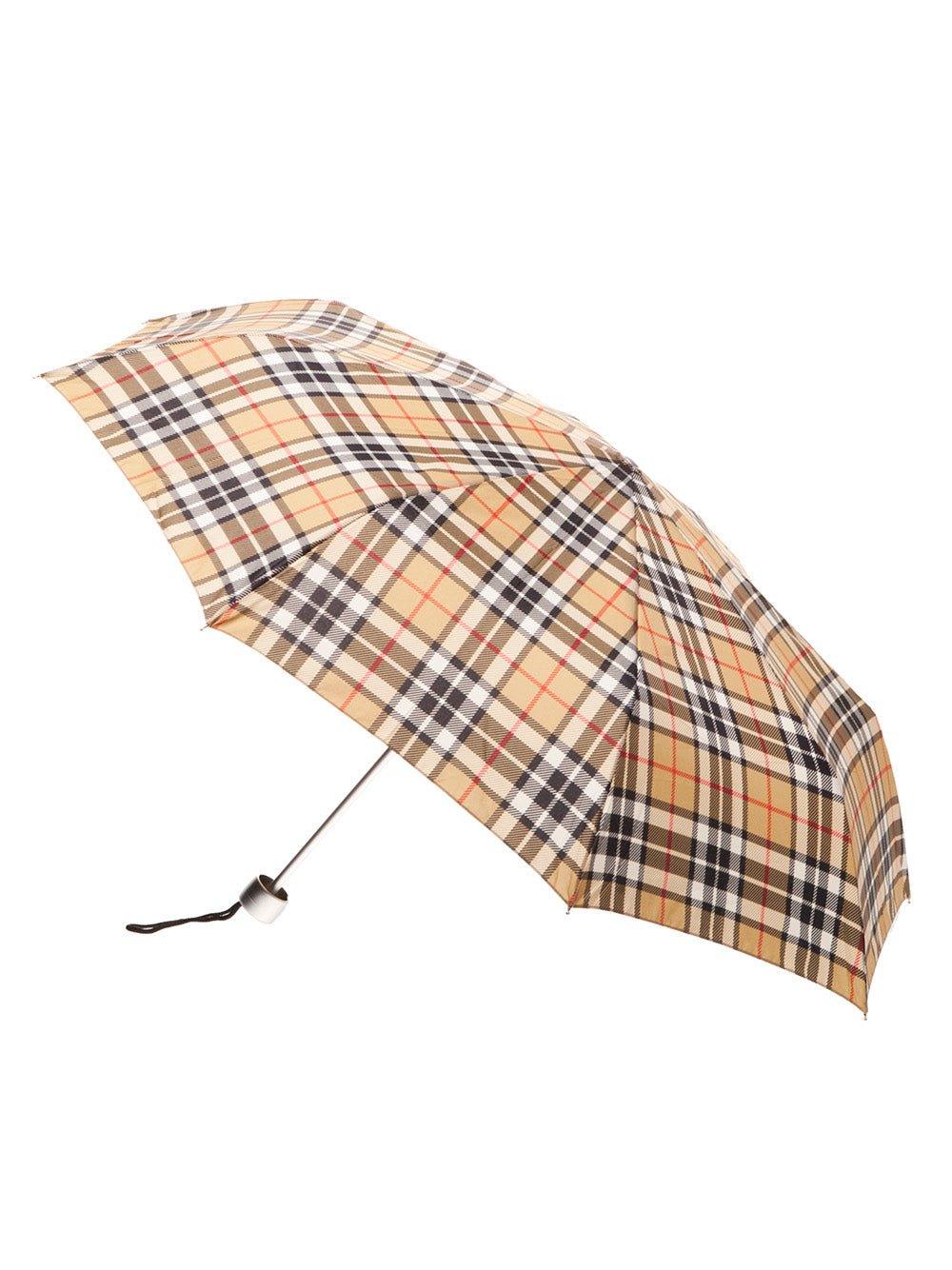 Image of Rain Umbrellas. Product name - Check Umbrella Camel in Camel colour by brand - Clifton Au