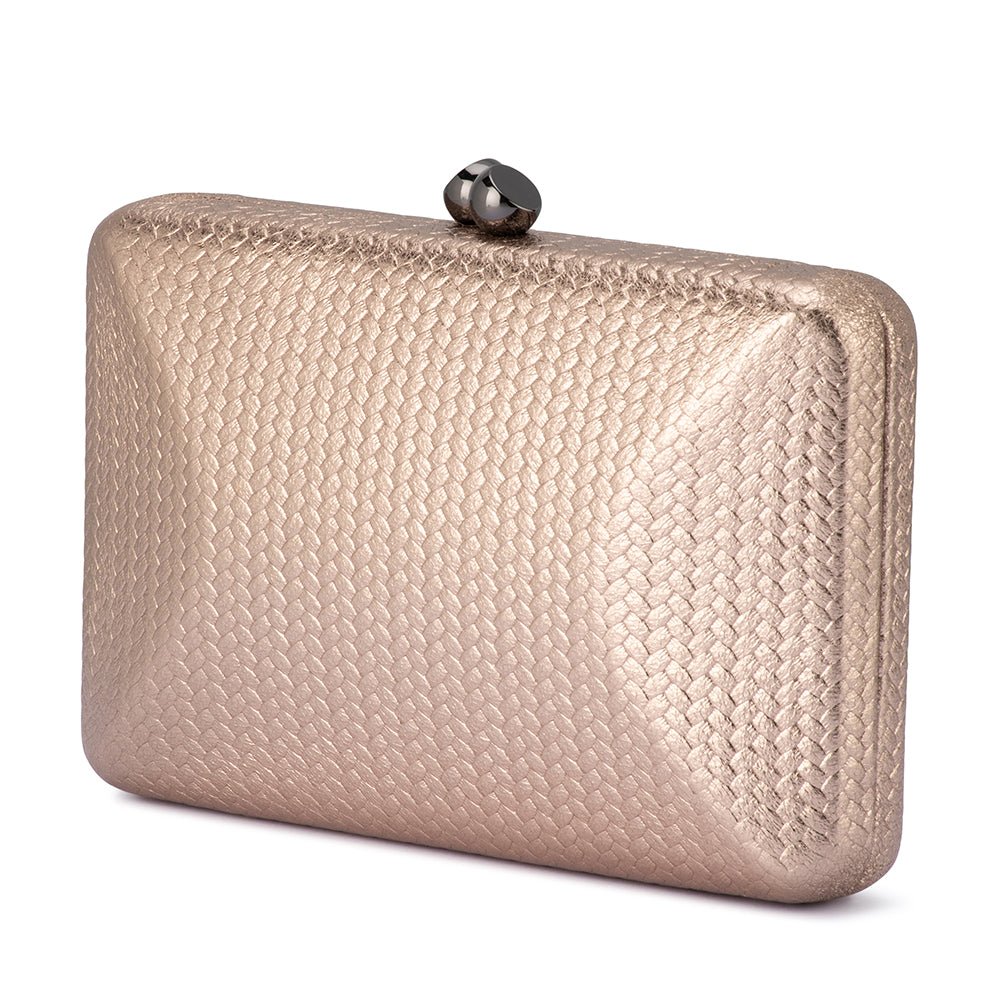 Olga Berg CHICA Metallic Textured Clutch (Red)