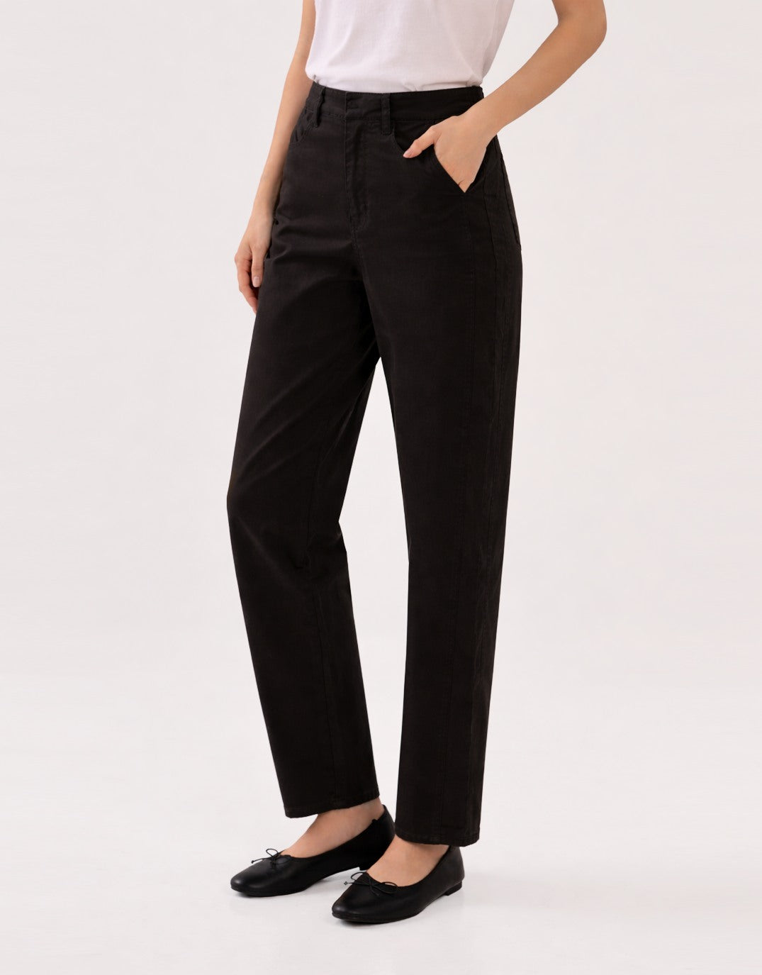 Betty Basics Barrel Leg Chino (Black)