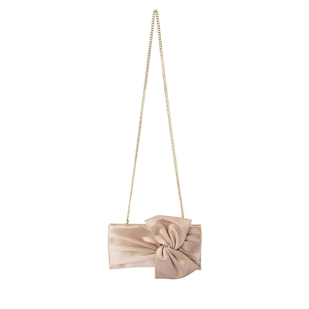 Olga Berg CHLOE Tie Front Clutch (Natural)