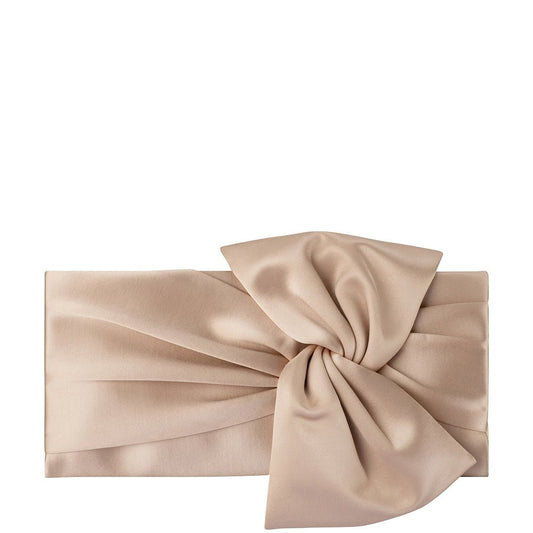 Olga Berg CHLOE Tie Front Clutch (Natural)