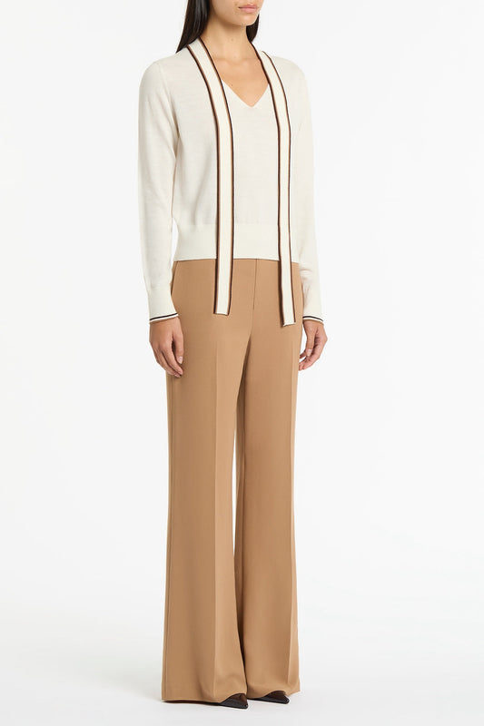 Carla Zampatti Cinnamon Crepe Classic Flared Pant (Brown)