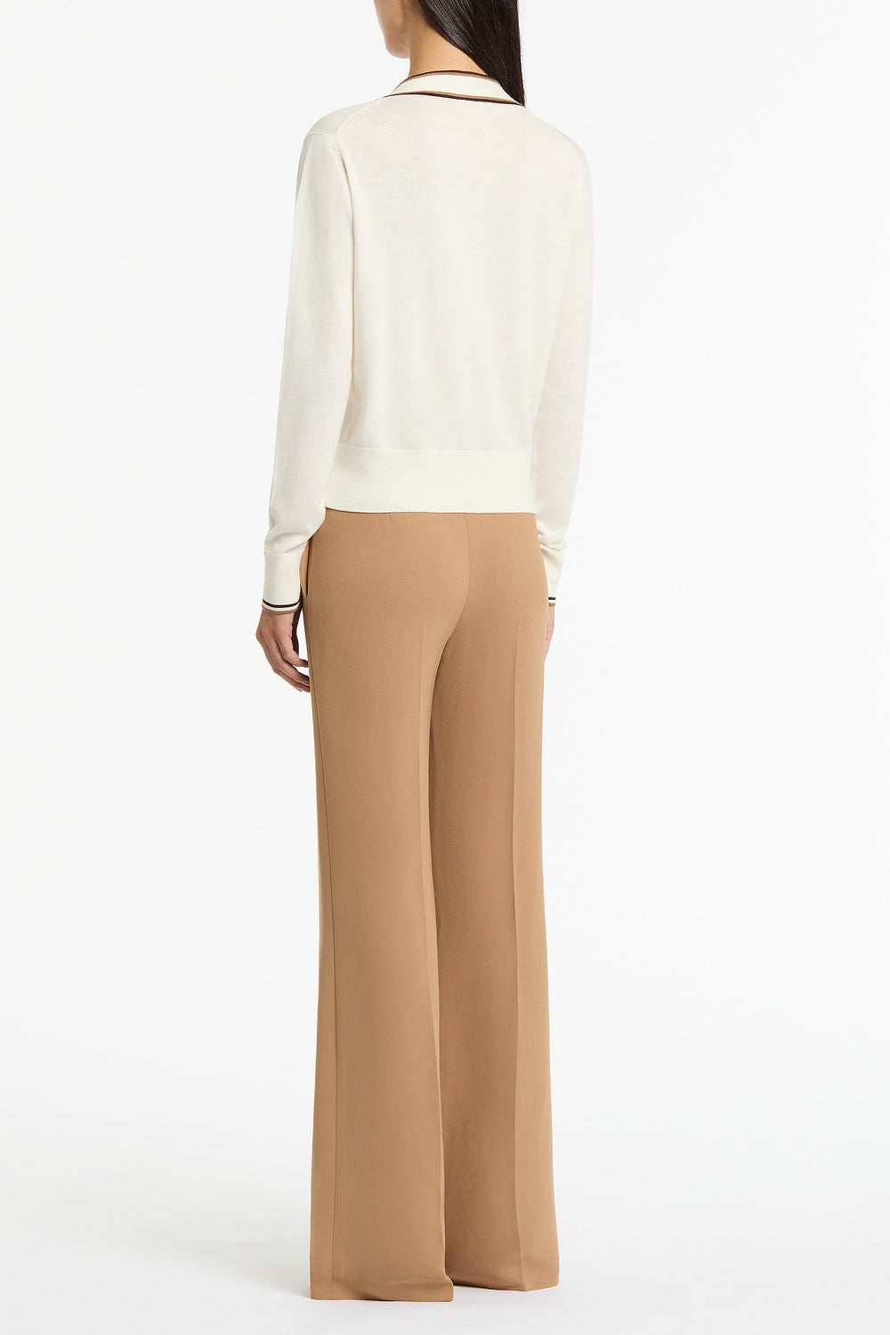 Carla Zampatti Cinnamon Crepe Classic Flared Pant (Brown)