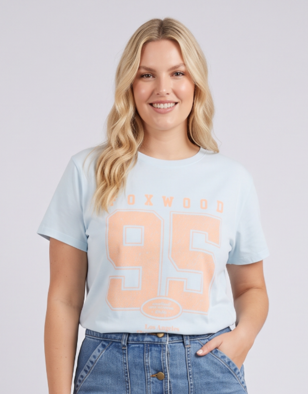 Image of T-Shirts. Product name - City Life Tee Powder Blue in Powder Blue colour by brand - Foxwood