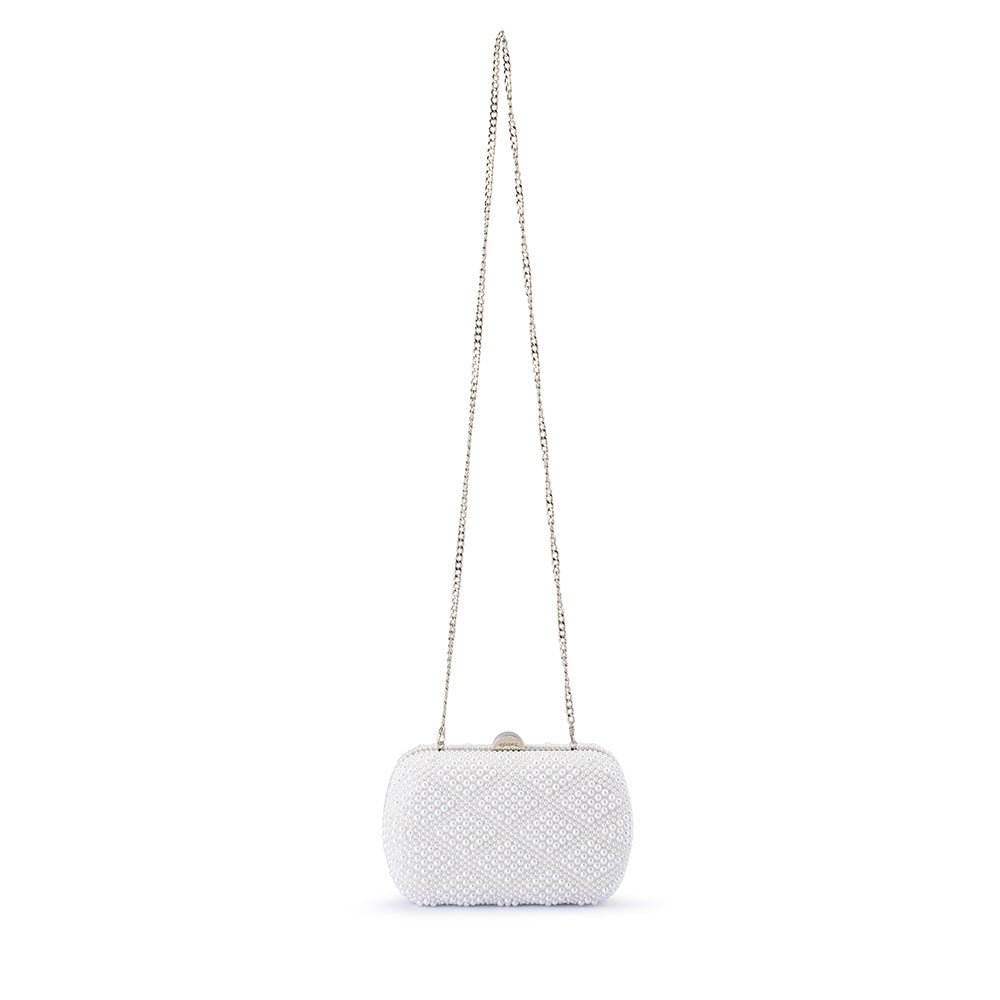 Olga Berg CLAIRE Faux Clutch (Pearl)