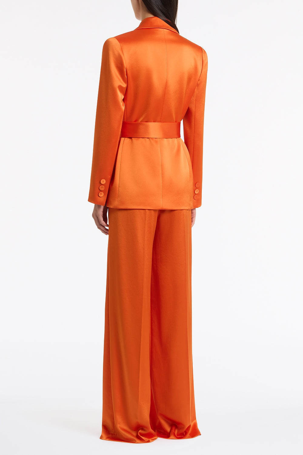 Carla Zampatti Clementine Satin Acetate Deep Pleat Pant (Orange)