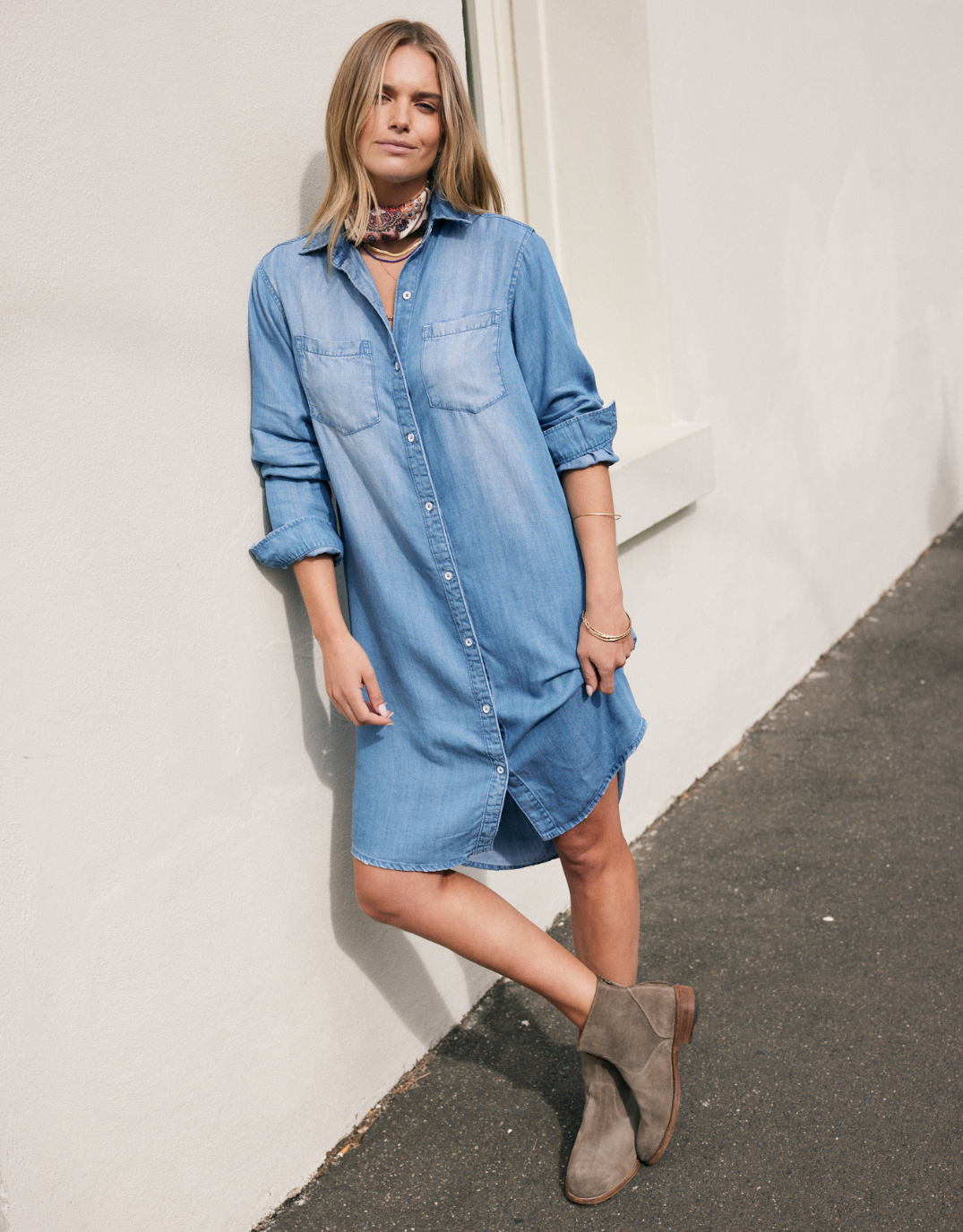 White & Co. Cleo Vintage Dress (Denim)