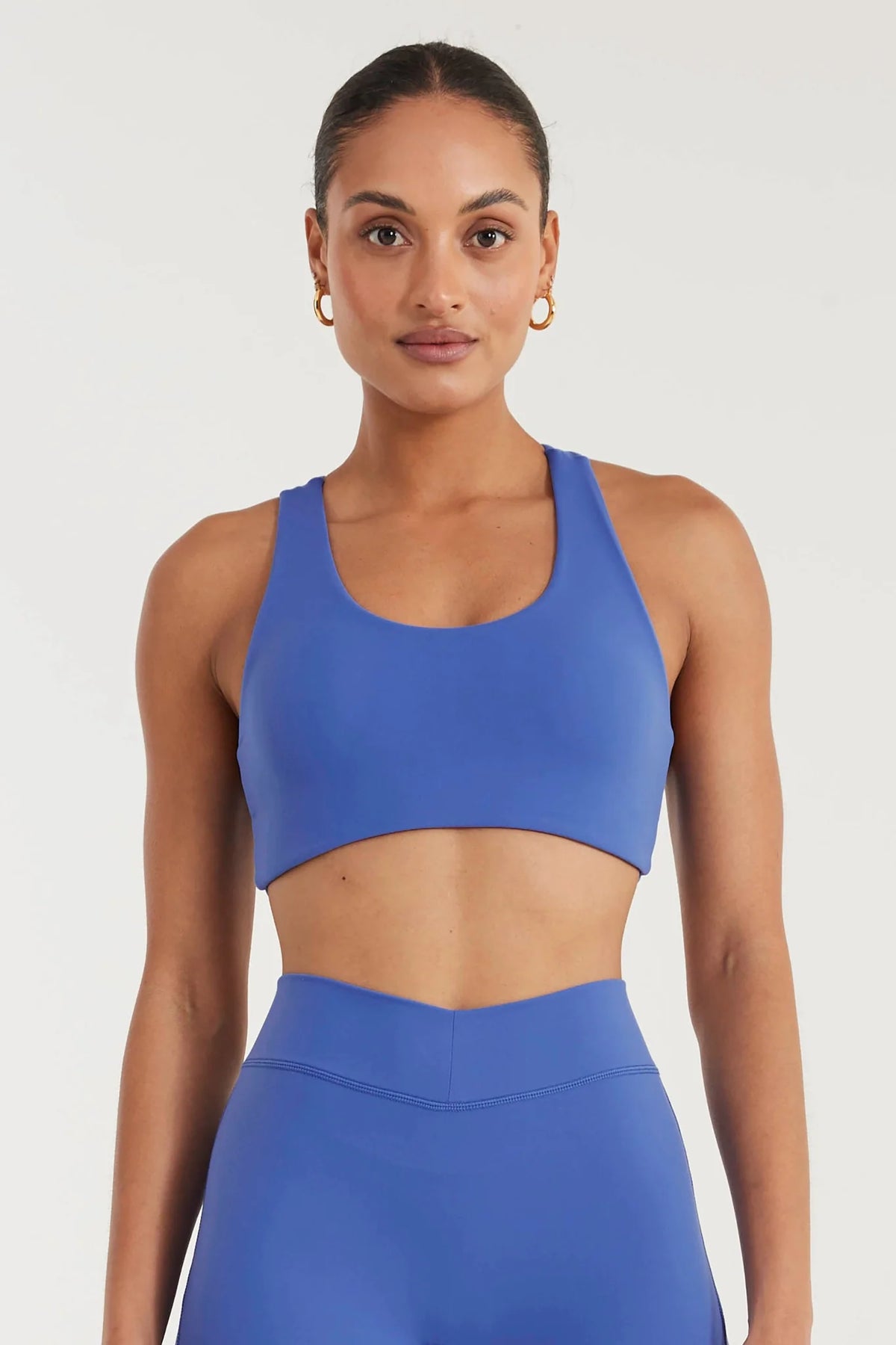 Image of Activewear. Product name - ALLFENIX CloudCore Racer Sports Bra in Blue colour by brand - All Fenix
